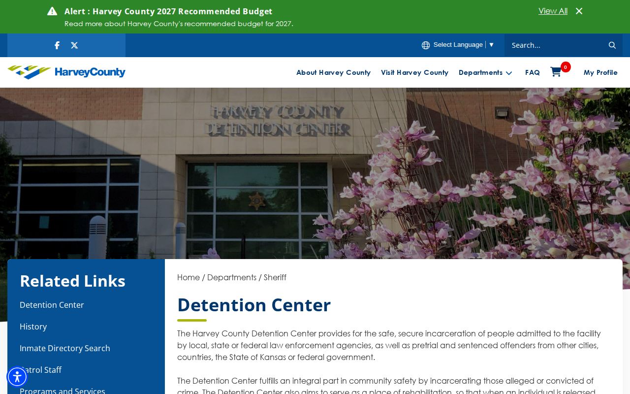 Official Harvey County Detention Center webpage